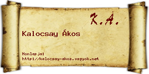 Kalocsay Ákos névjegykártya