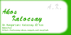 akos kalocsay business card